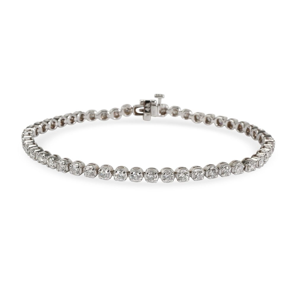 IGI Certified Diamond Tennis Bracelet in 14K White Gold H-I I1-I2 3.5 CTW